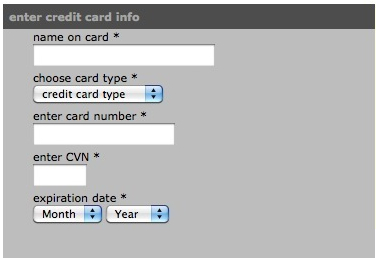 J.クルー（J.Crew）支払いカード選択画面