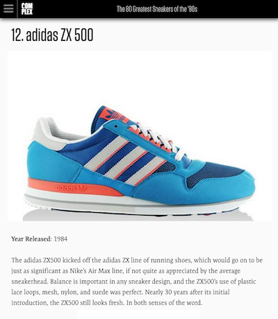 adidas ZX500 The 80 Greatest Sneakers of the '80s