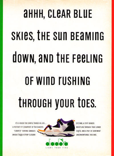 Diadora Liberty Magazine Print Advert (1994)