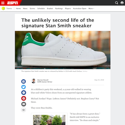 The unlikely second life of the signature Stan Smith sneaker/ Espin
